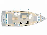 Hanse 460 - 4 cabine - 2 bagni - Layout image